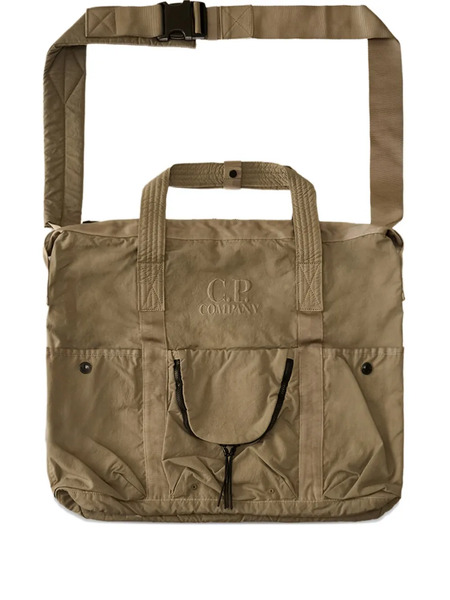  C.p. Company Logo-embroidered Tote Bag - Neutrals 