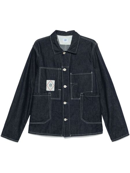  C.p. Company Logo-patch Denim Jacket - Blue 
