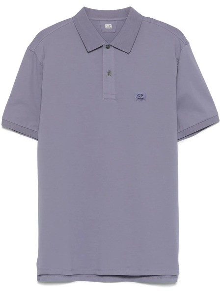  C.p. Company Logo-patch Polo Shirt - Purple 