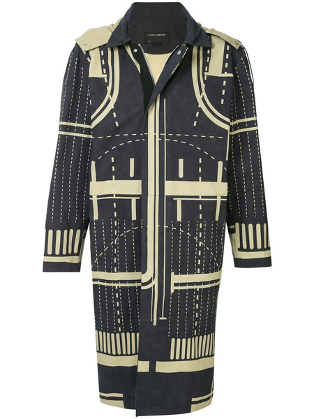  Craig Green Graphic Pattern Coat - Black 