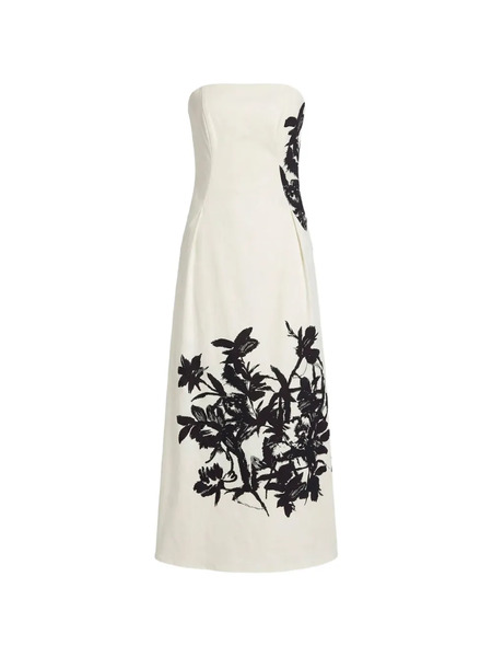  Crida Floral-pattern Strapless Dress - White 