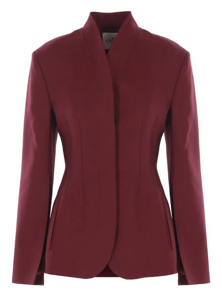  Crida Long-sleeve V-neck Fitted Jacket - Red 