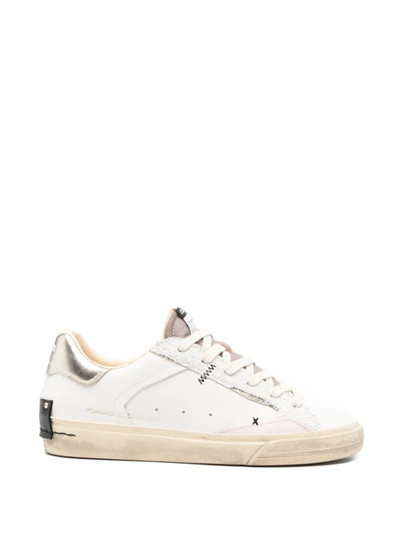  Crime London Distressed-effect Low-top Sneakers - White 