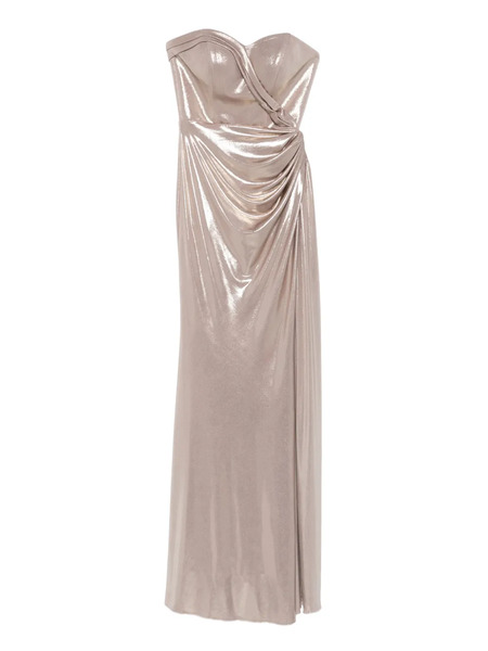  Cristallini Angelina Draped Strapless Dress - Silver 