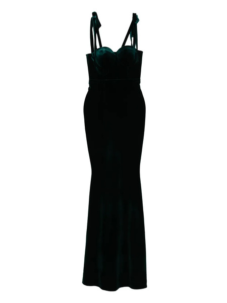  Cristallini Cybele Tie Strap Maxi Dress - Green 