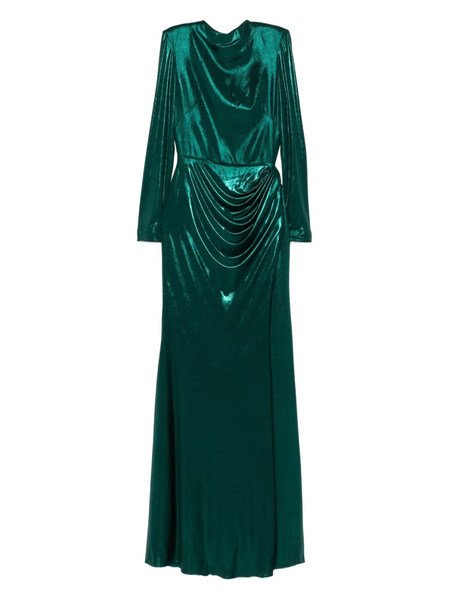  Cristallini Nyssia Draped Maxi Dress - Green 