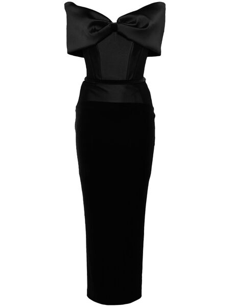  Cristallini Panelled-design Midi Dress - Black 