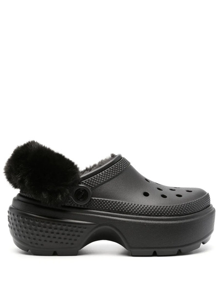  Crocs Faux-fur Platform Clogs - Black 