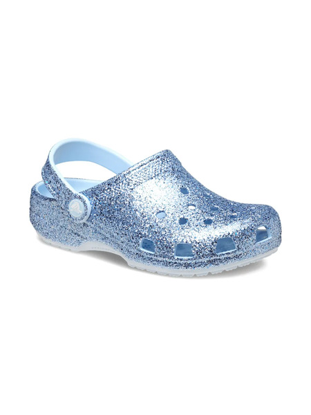  Crocs Kids Classic Glitter Clogs - Blue 