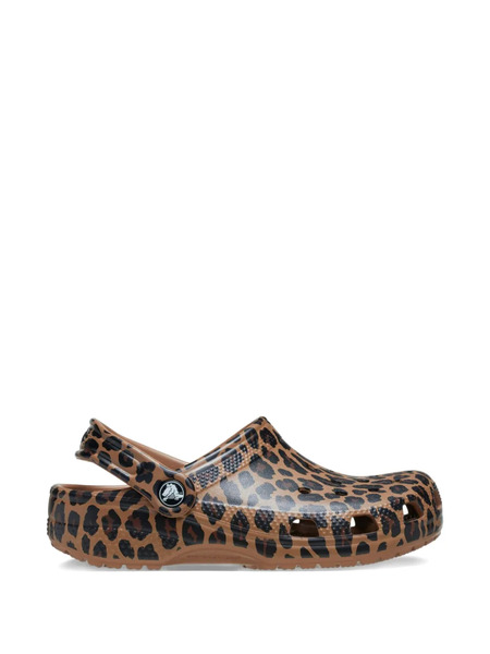  Crocs Kids Classic Leopard-print Clog Sandals - Brown 