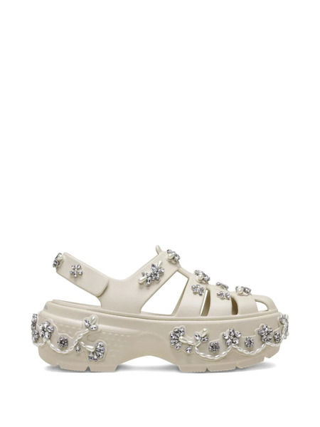 Crocs X Simone Rocha Embellished Platform Sandals - White 