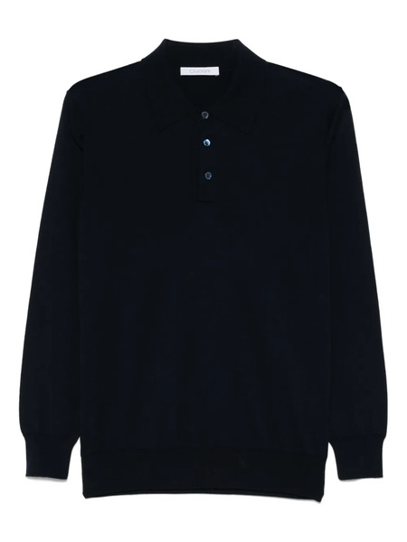  Cruciani Fine-ribbed Polo Shirt - Blue 
