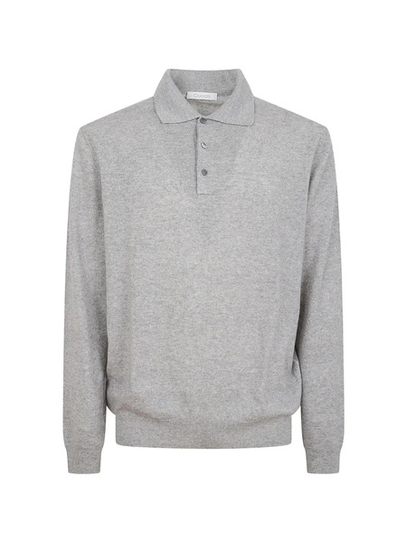  Cruciani Long-sleeve Polo Shirt - Grey 