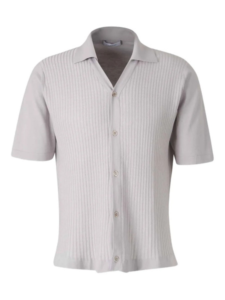  Cruciani Ribbed Polo Cardigan - Grey 