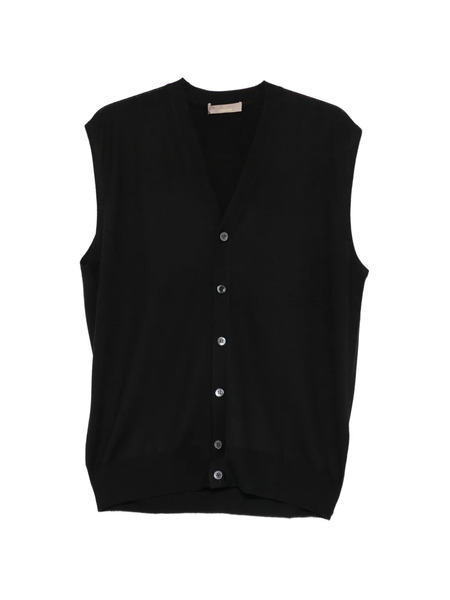  Cruciani Sleeveless Cardigan - Black 