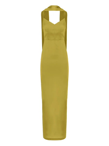  Cuanna Cara Spaghetti-strap Split Maxi Dress - Yellow 