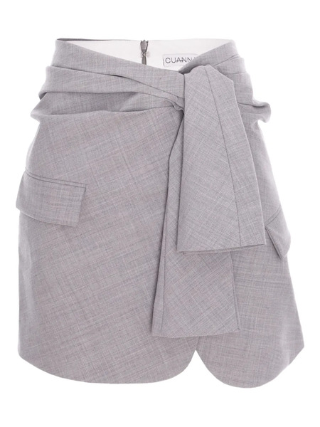  Cuanna Wanda Tie-detail Mini Skirt - Grey 