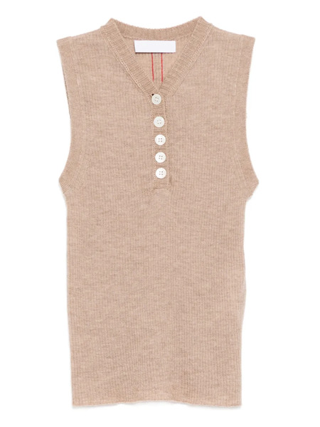  Cuddleup Cashmere Buttoned Vest - Brown 