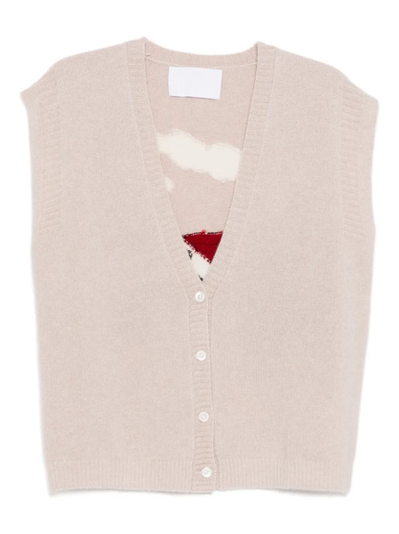 Cuddleup Graphic-embroidered Cardigan - Pink 