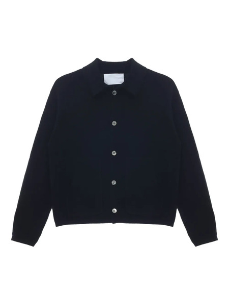  Cuddleup Polo-collar Cardigan - Black 