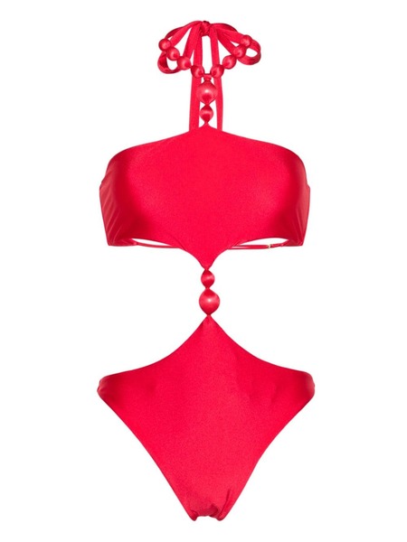  Cult Gaia Caitriona Beaded Swimsuit - Red 
