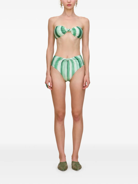  Cult Gaia Oswin Painted-stripe Bikini Bottom - Green 