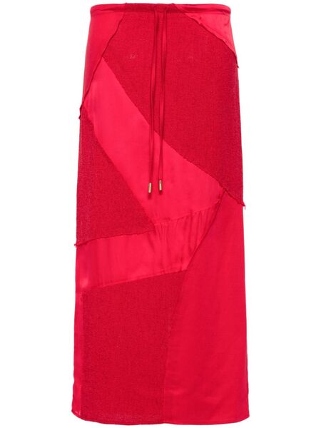  Cult Gaia Patchwork Midi Skirt - Red 
