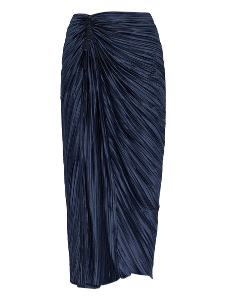 Cult Gaia Pleated Draped Skirt - Blue 