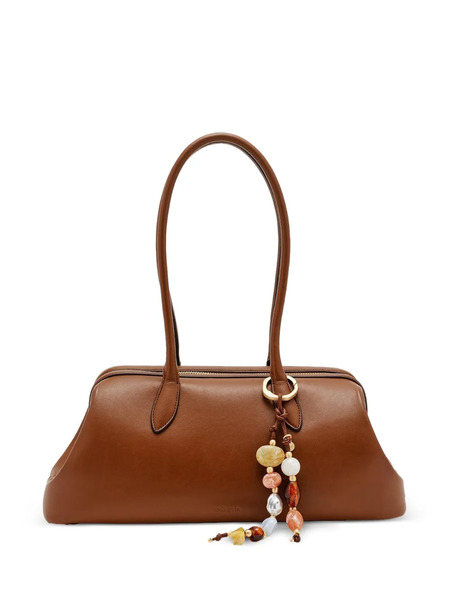  Cult Gaia Raia Beaded-charm Shoulder Bag - Brown 