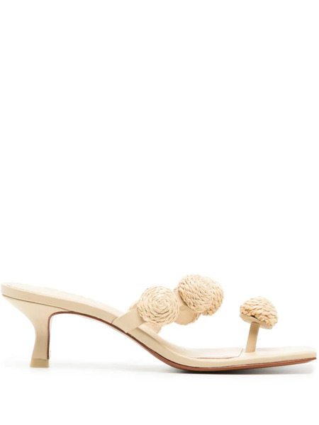  Cult Gaia Sarina Raffia-appliqué Sandals - Neutrals 