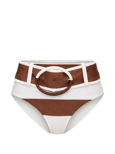  Cult Gaia Striped-pattern Belt Bikini Bottoms - White 