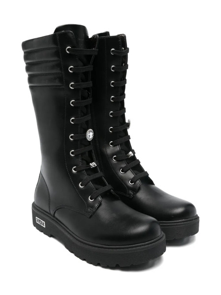  Cult Lace-up Embellished Boots - Black 