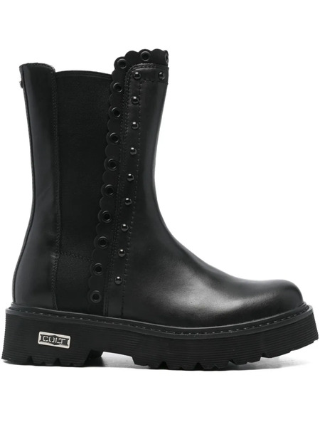  Cult Scalloped-eyelet Leather Chelsea Boots - Black 
