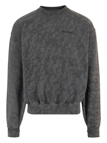 Cultura Embroidered Logo Printed Sweatshirt - Grey 