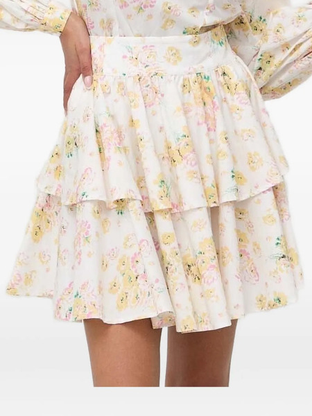  Custommade Floral Mini Skirt - White 