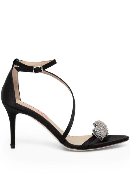  Custommade 85mm Crystal-embellished Satin Pumps - Black 