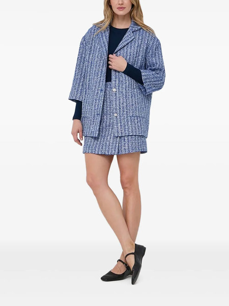  Custommade Tweed Embellished Jacket - Blue 