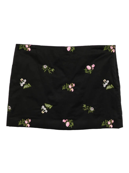  Cynthia Rowley Floral-embroidered Mini Skirt - Black 