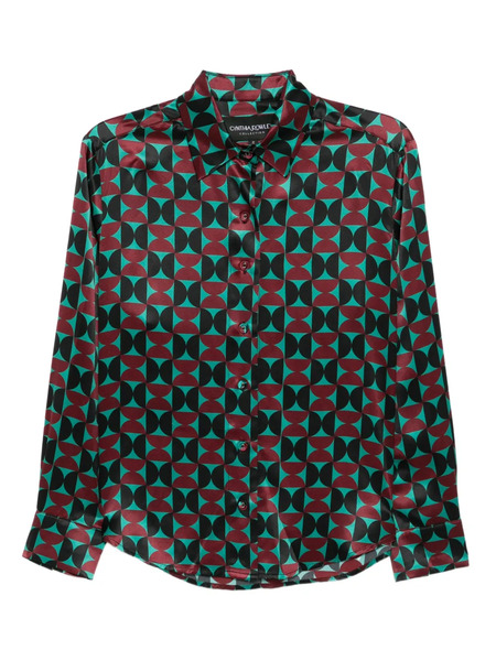  Cynthia Rowley Geometric Pattern Shirt - Black 