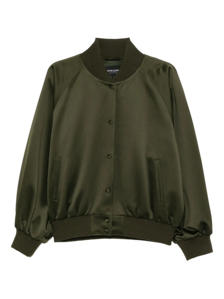  Cynthia Rowley Satin Bomber Jacket - Green 