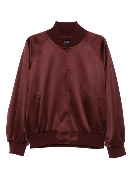  Cynthia Rowley Satin Bomber Jacket - Red 