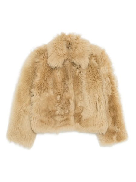  Cynthia Rowley Shearling Cropped Jacket - Neutrals 