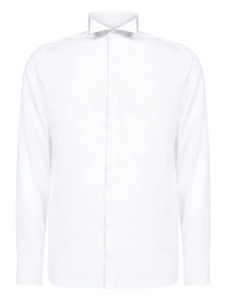  D4.0 Button Placket Wing Collar Shirt - White 