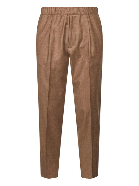  D4.0 Elasticated-waistband Pleated Trousers - Brown 