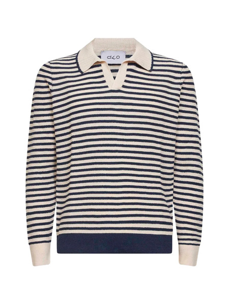  D4.0 Striped-pattern Polo Shirt - Neutrals 