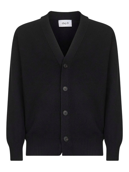  D4.0 V-neck Wool Cardigan - Black 