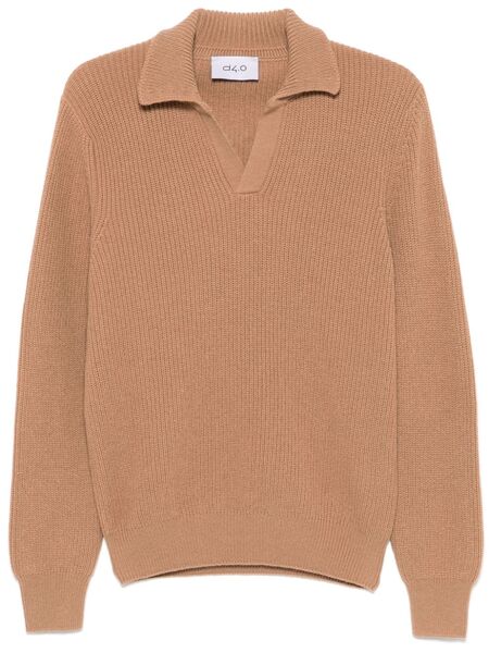  D4.0 Virgin Wool Polo Sweater - Brown 