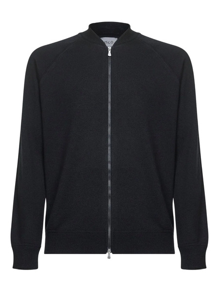  D4.0 Zipped Raglan-seleeve Cardigan - Black 