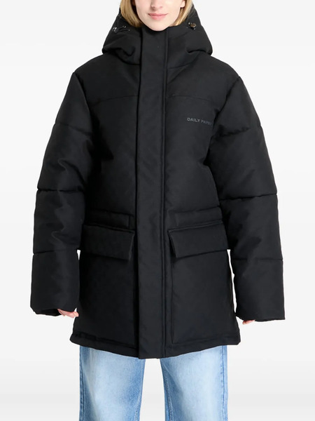  Daily Paper Oba Monogram Padded Coat - Black 