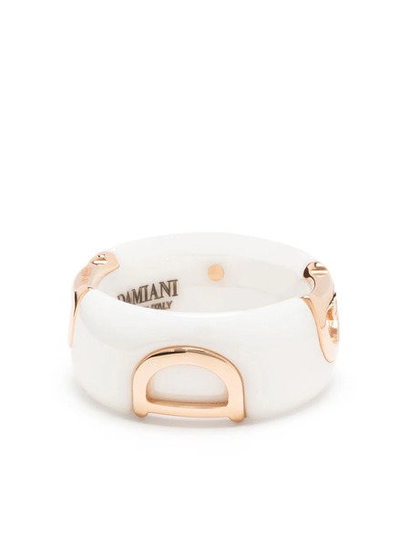  Damiani 18kt Rose Gold D.icon Diamond Ceramic Band Ring - Pink 